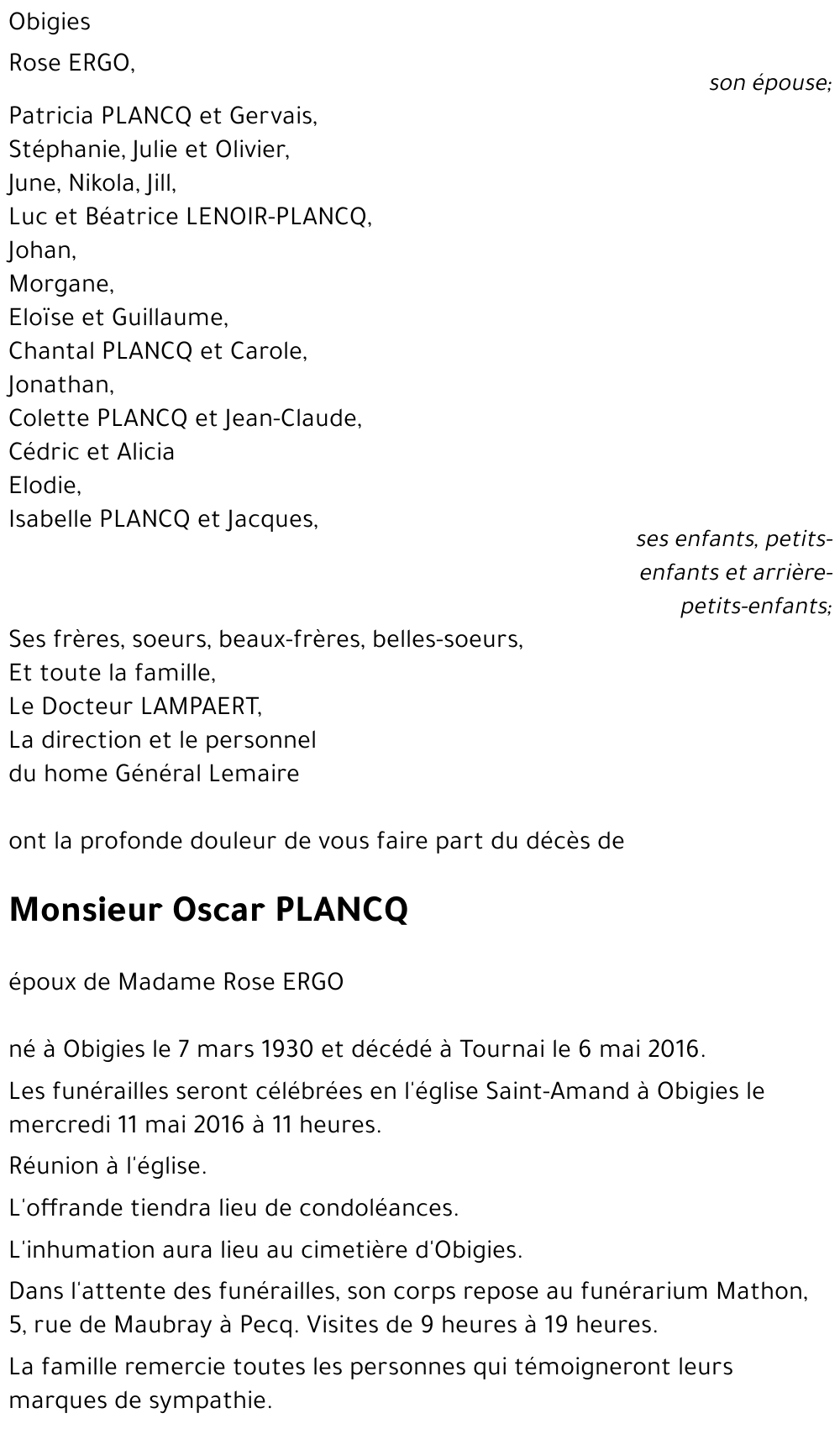 Oscar PLANCQ