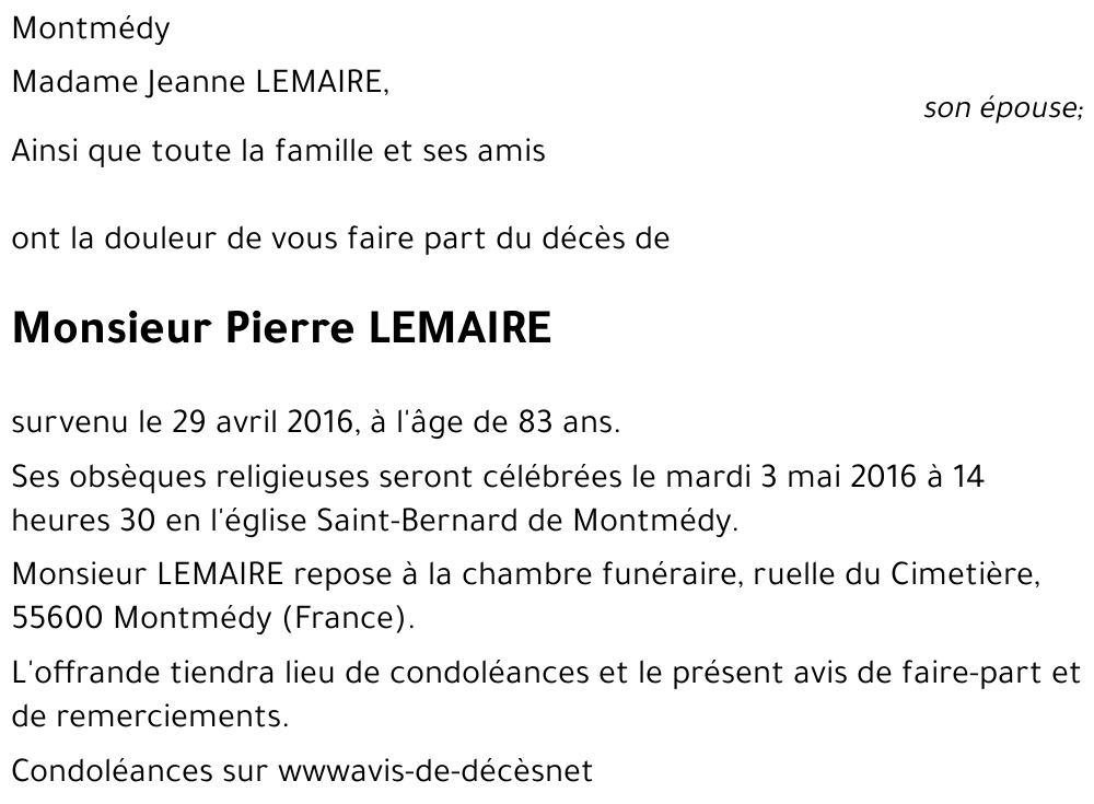 Pierre LEMAIRE