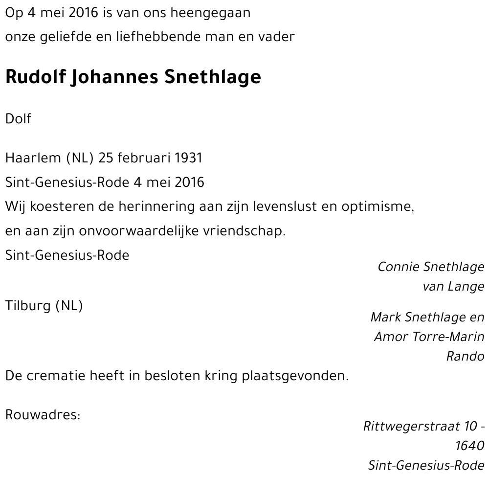 Rudolf Johannes Snethlage