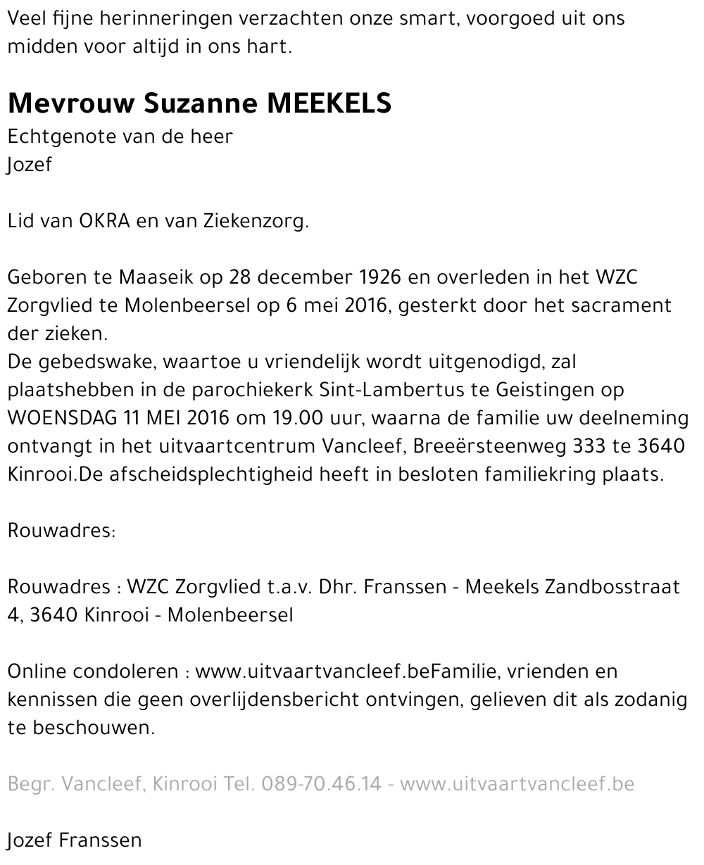 Suzanne Meekels