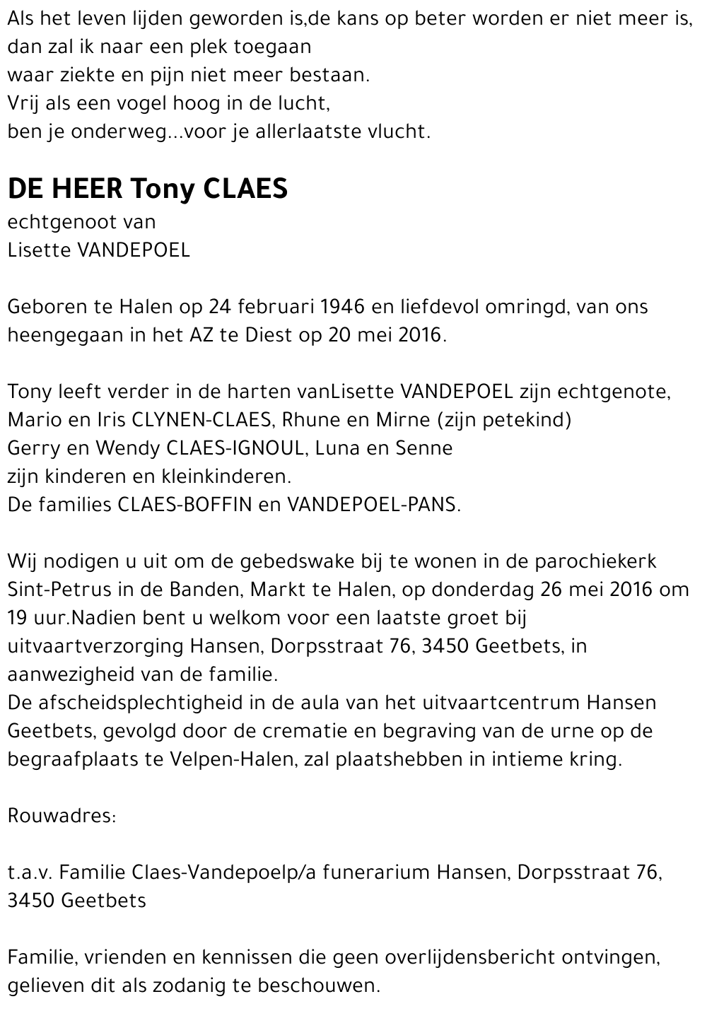 Tony CLAES