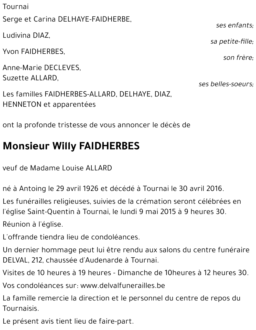 Willy FAIDHERBES