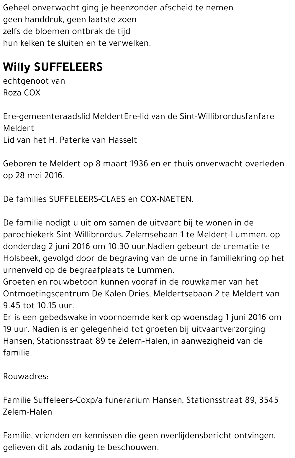 Willy SUFFELEERS
