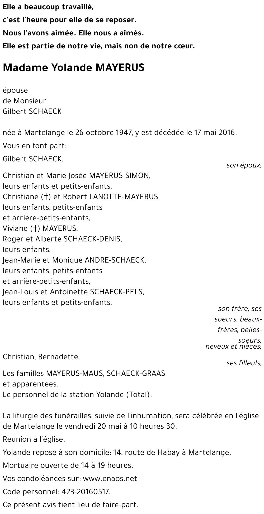 Yolande MAYERUS