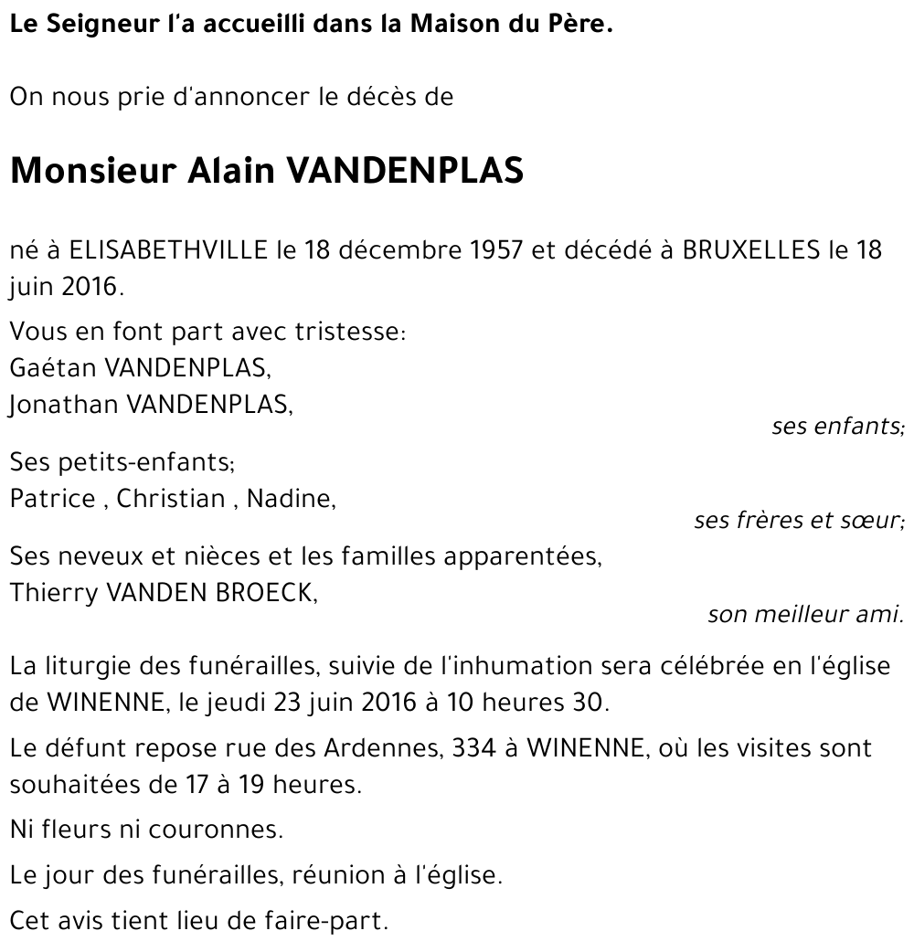 Alain VANDENPLAS