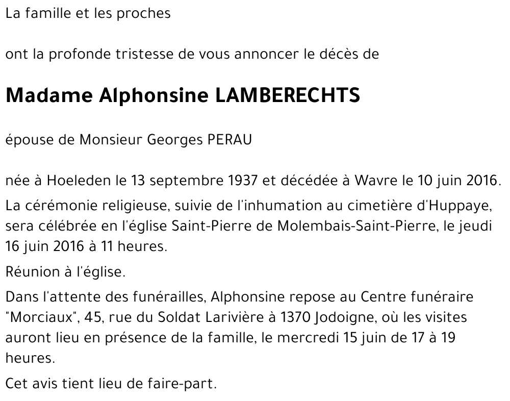 Alphonsine LAMBERECHTS