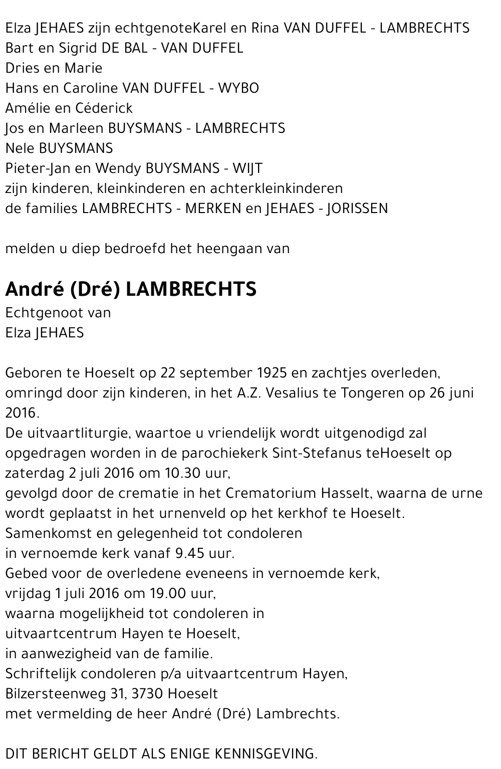 André (Dré) LAMBRECHTS