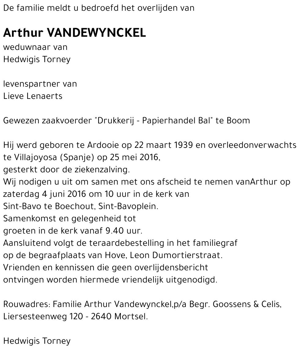 Arthur Vandewynckel