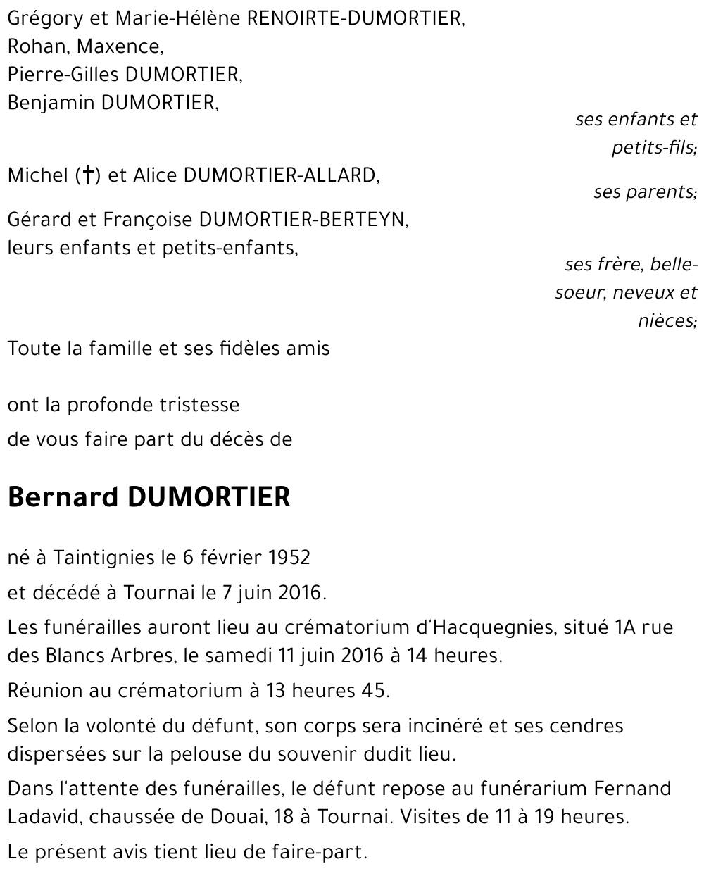 Bernard DUMORTIER