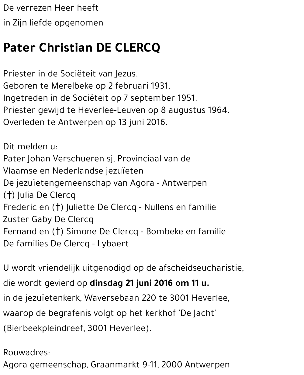 Christian DE CLERCQ