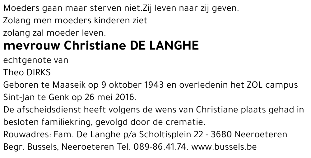 Christiane De Langhe