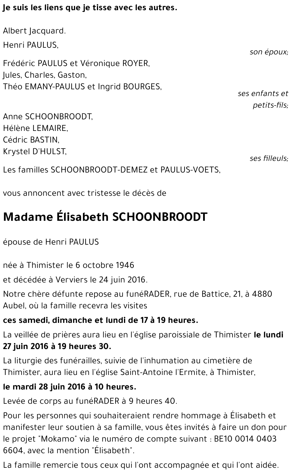 Elisabeth SCHOONBROODT