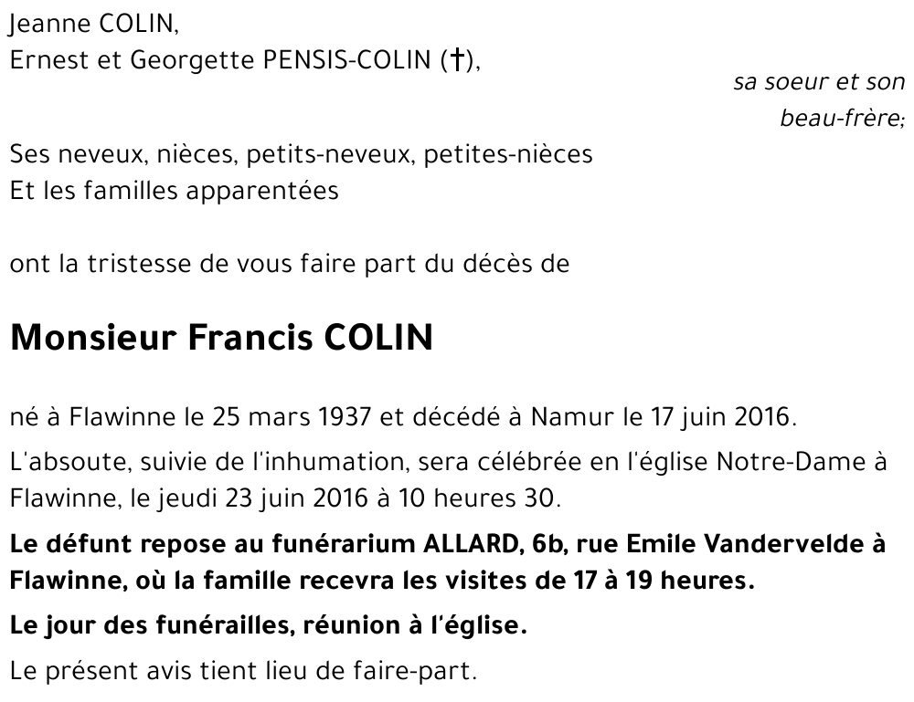 Francis COLIN