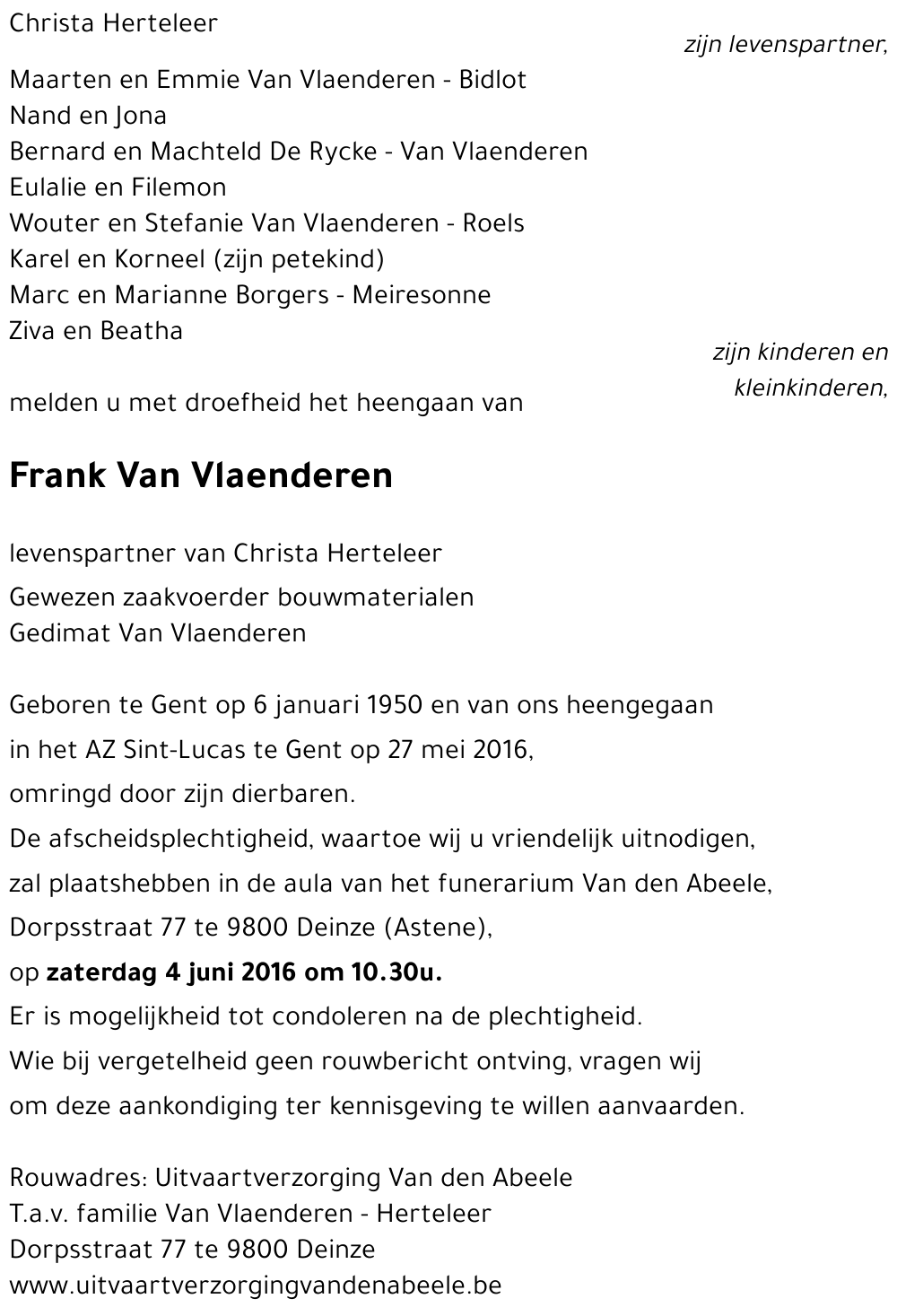Frank Van Vlaenderen