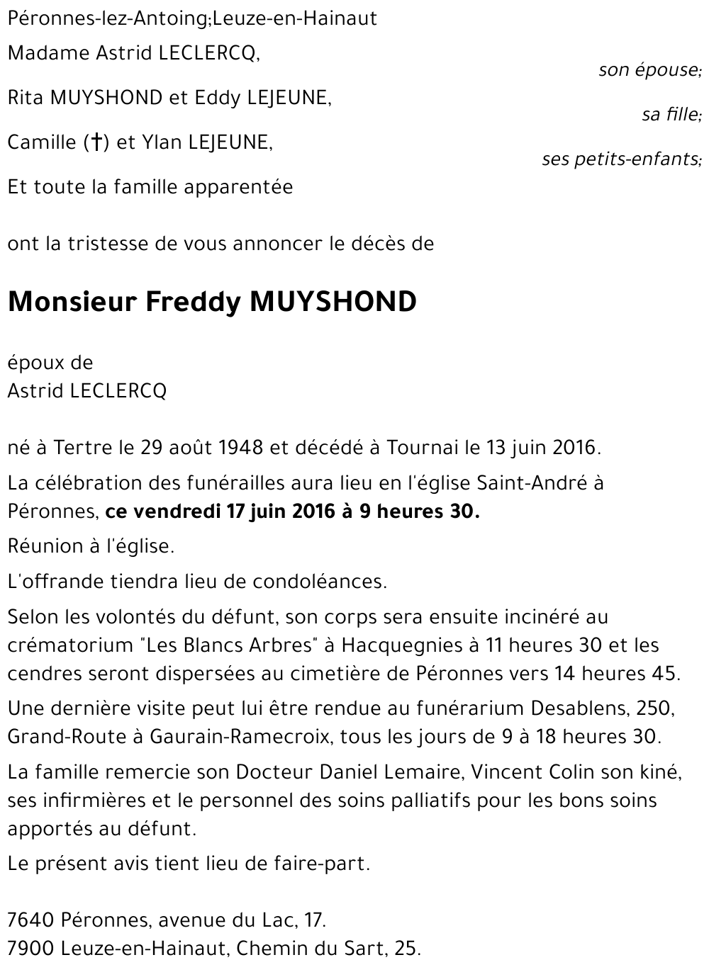 Freddy MUYSHOND