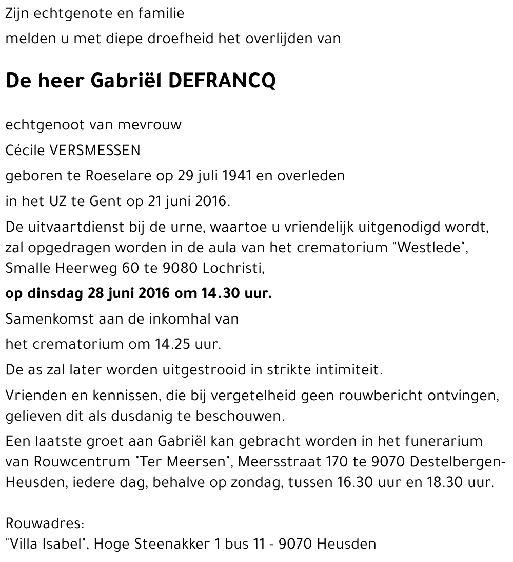 Gabriël DEFRANCQ