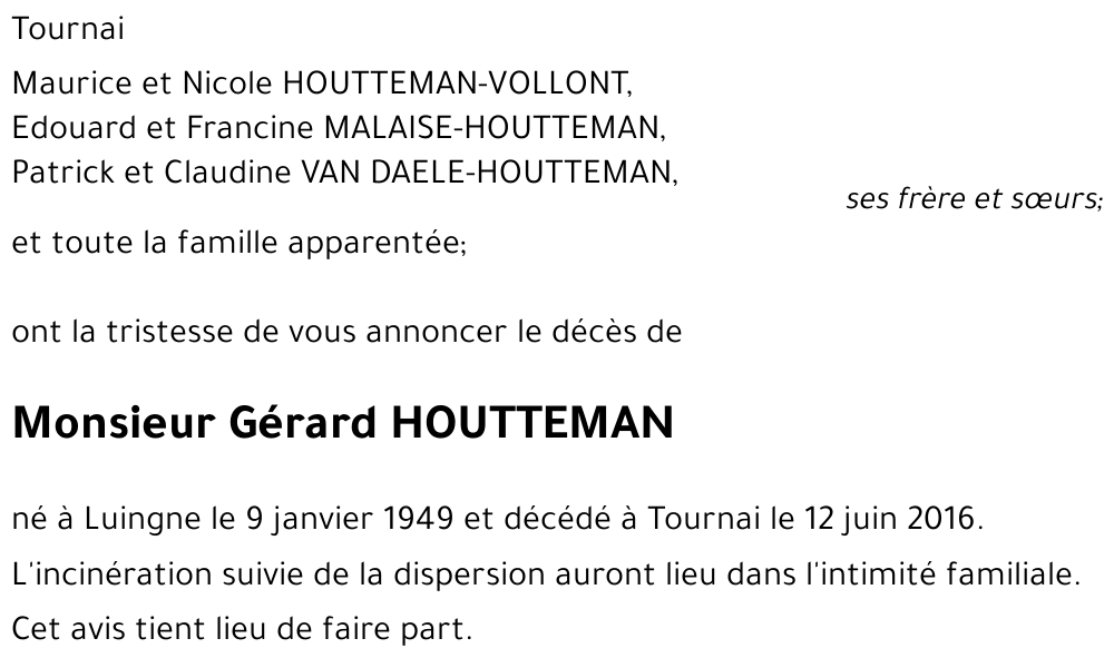 Gérard HOUTTEMAN