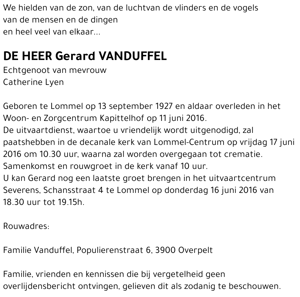 Gerard Vanduffel