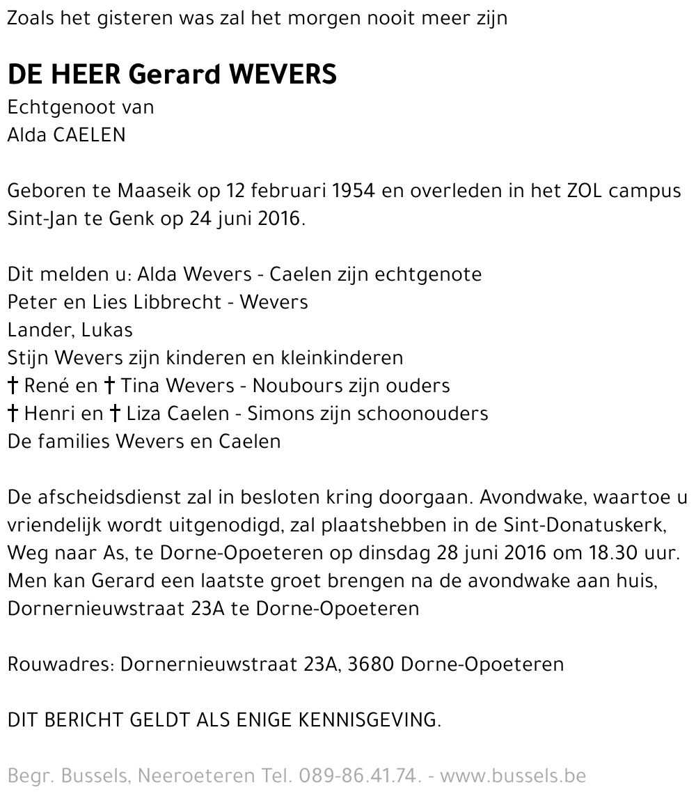 Gerard WEVERS