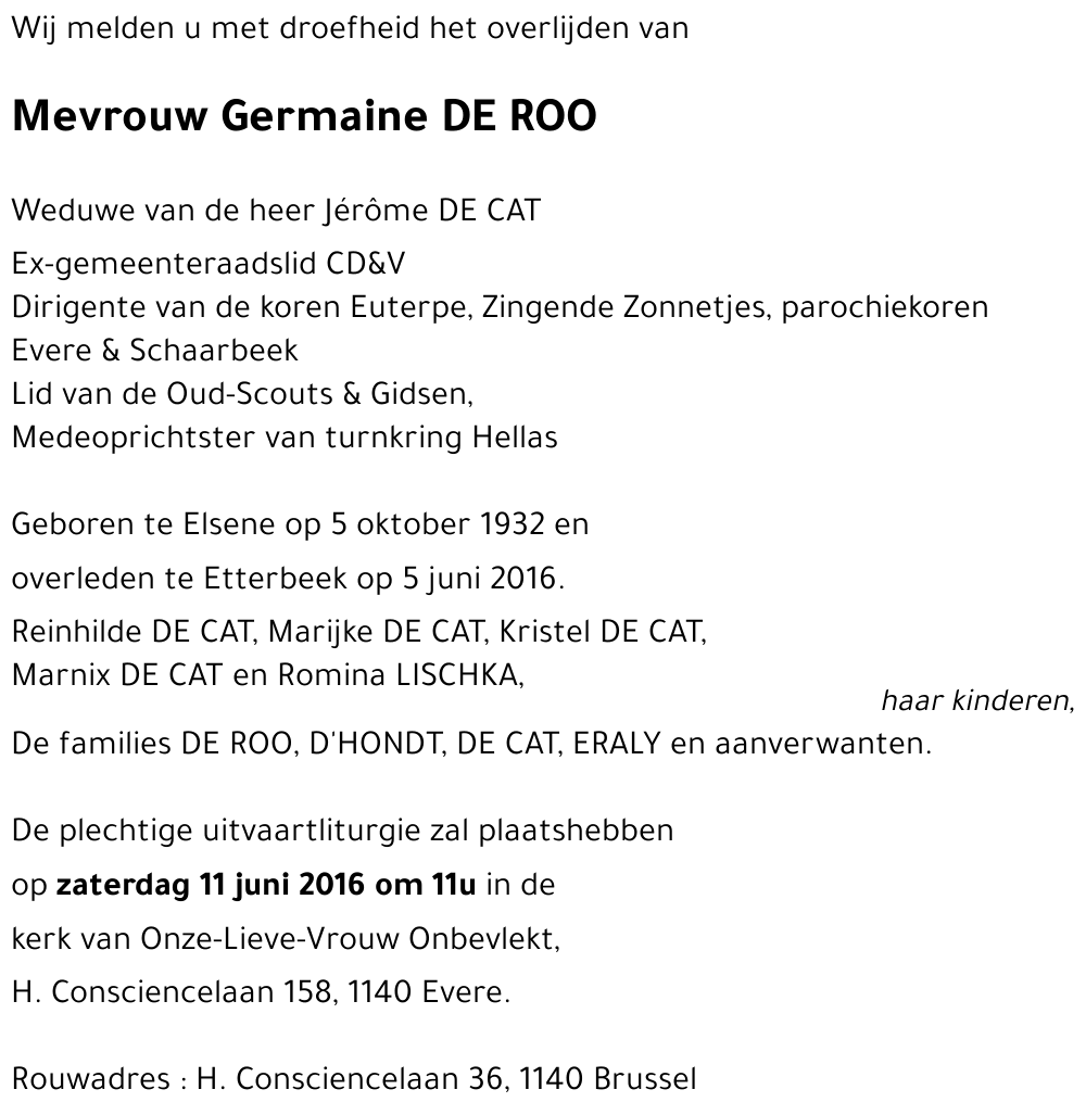 Germaine DE ROO