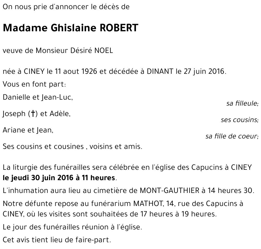 ghislaine ROBERT
