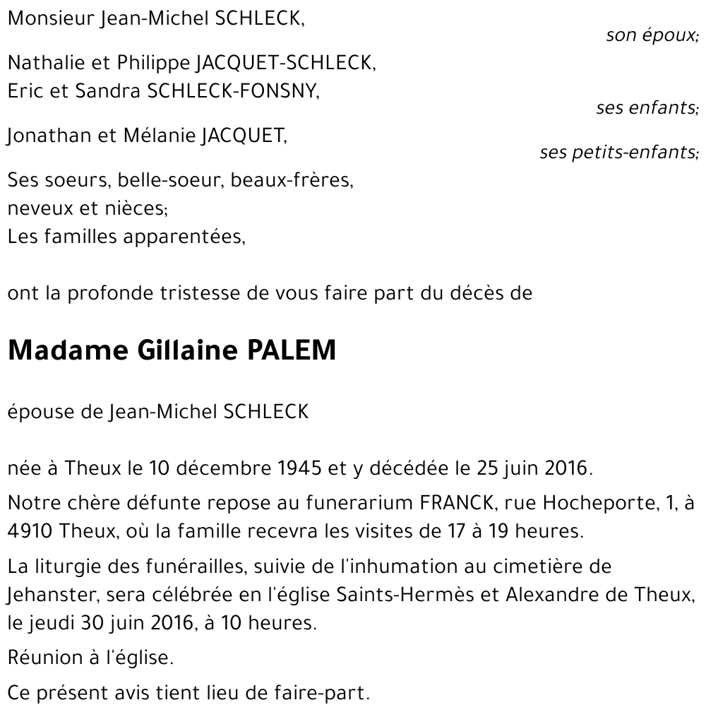 Gillaine PALEM