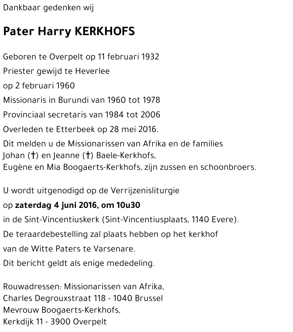 Harry KERKHOFS