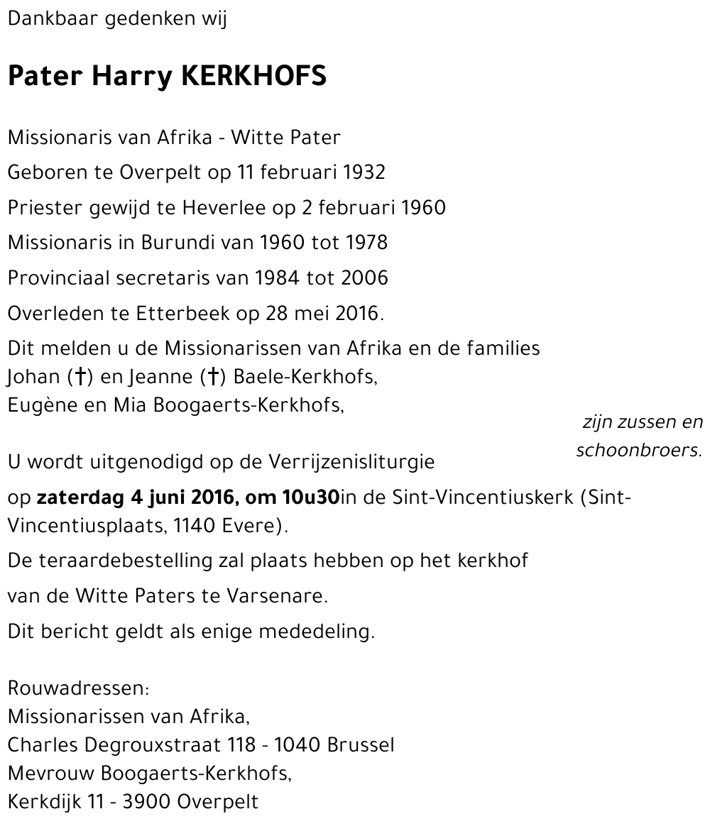 Harry KERKHOFS