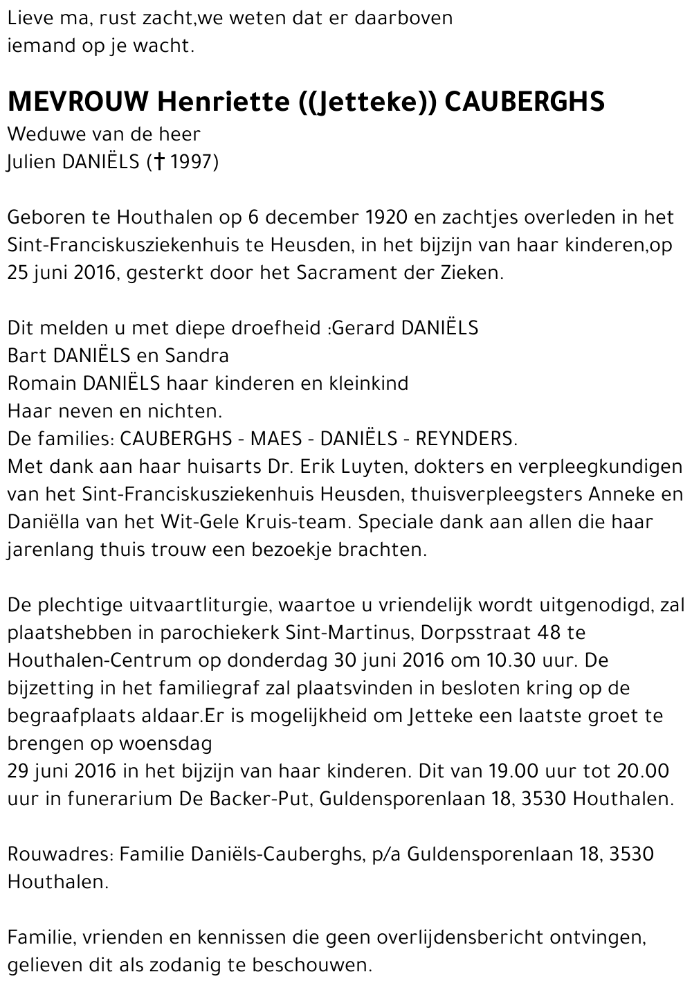 Henriette CAUBERGHS