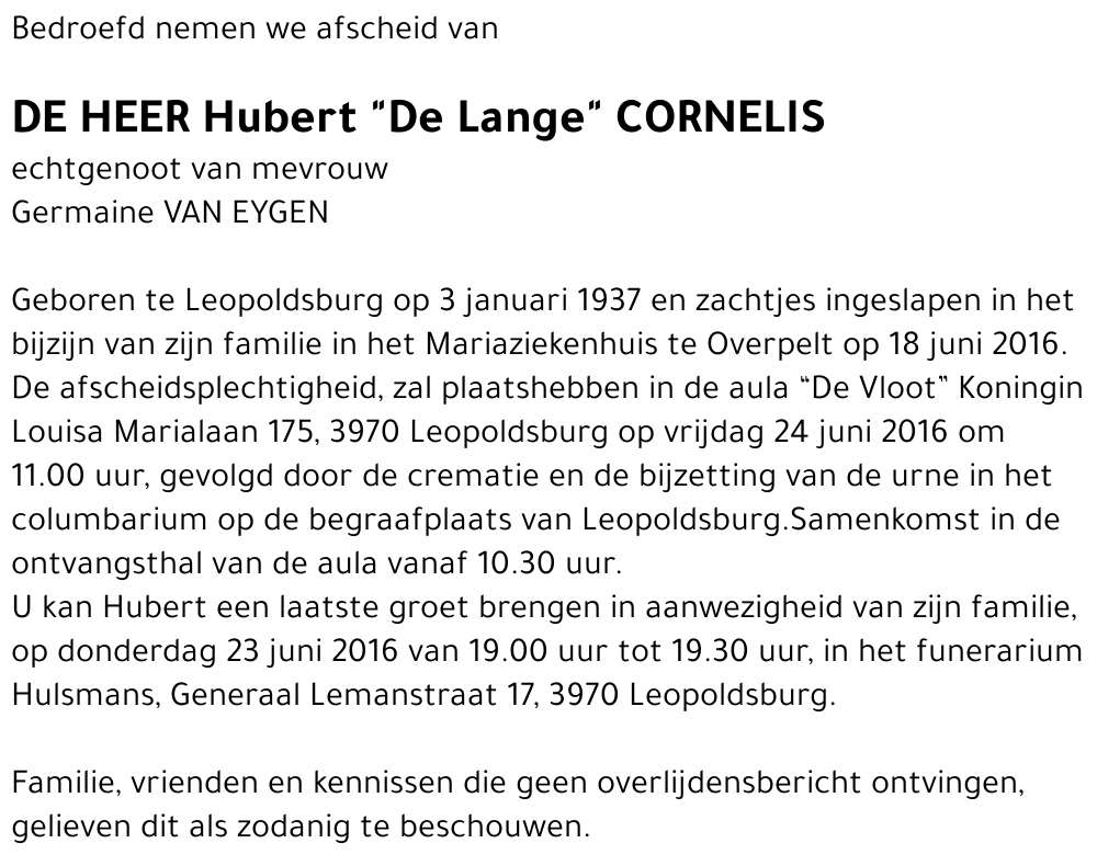 Hubert Cornelis