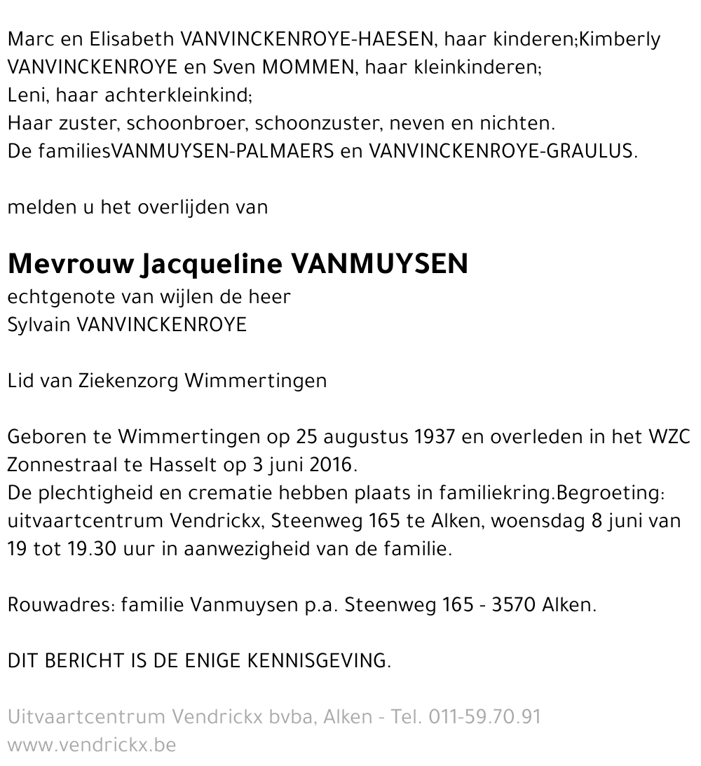 Jacqueline Vanmuysen