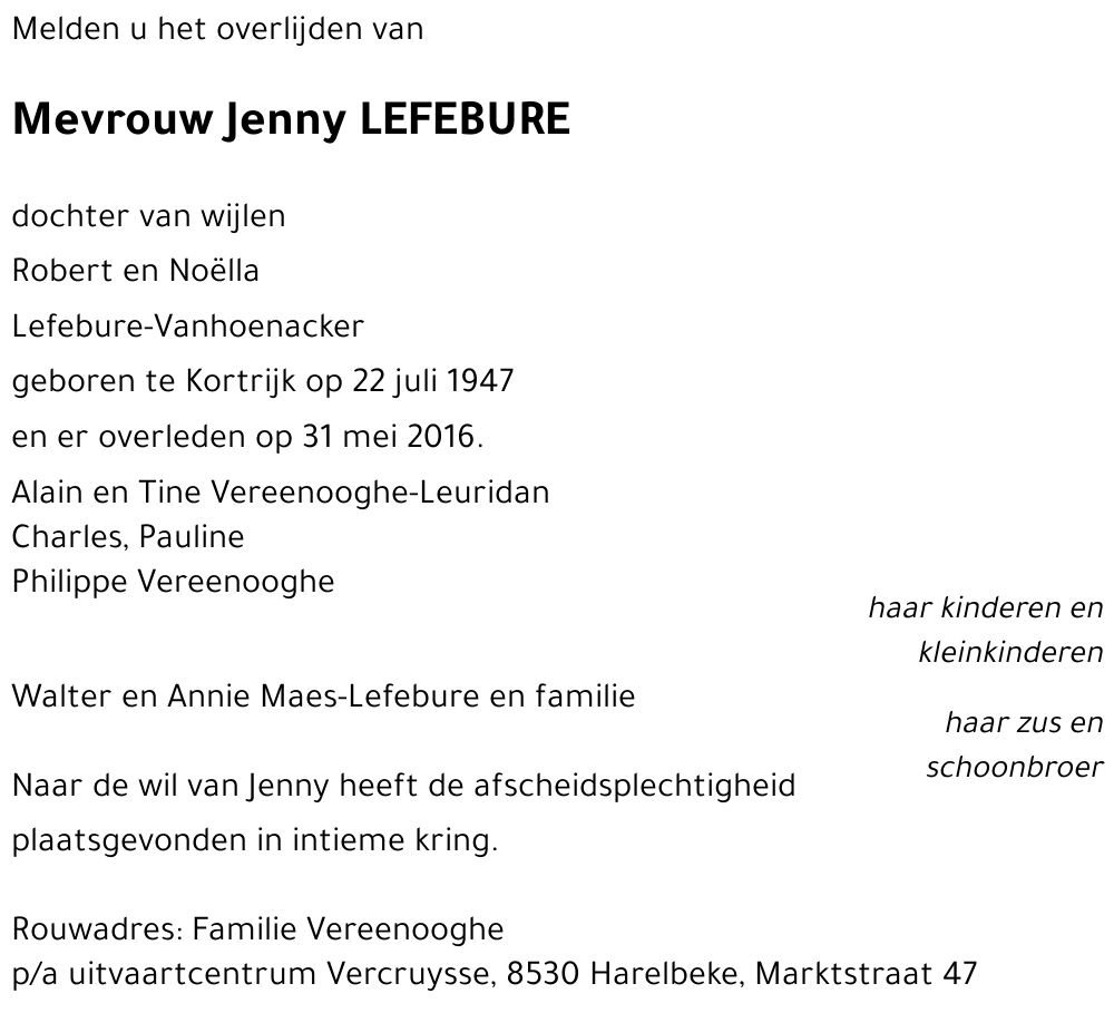 Jenny LEFEBURE
