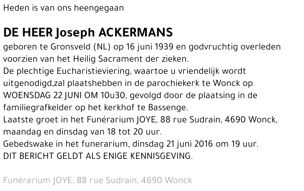 Joseph Ackermans