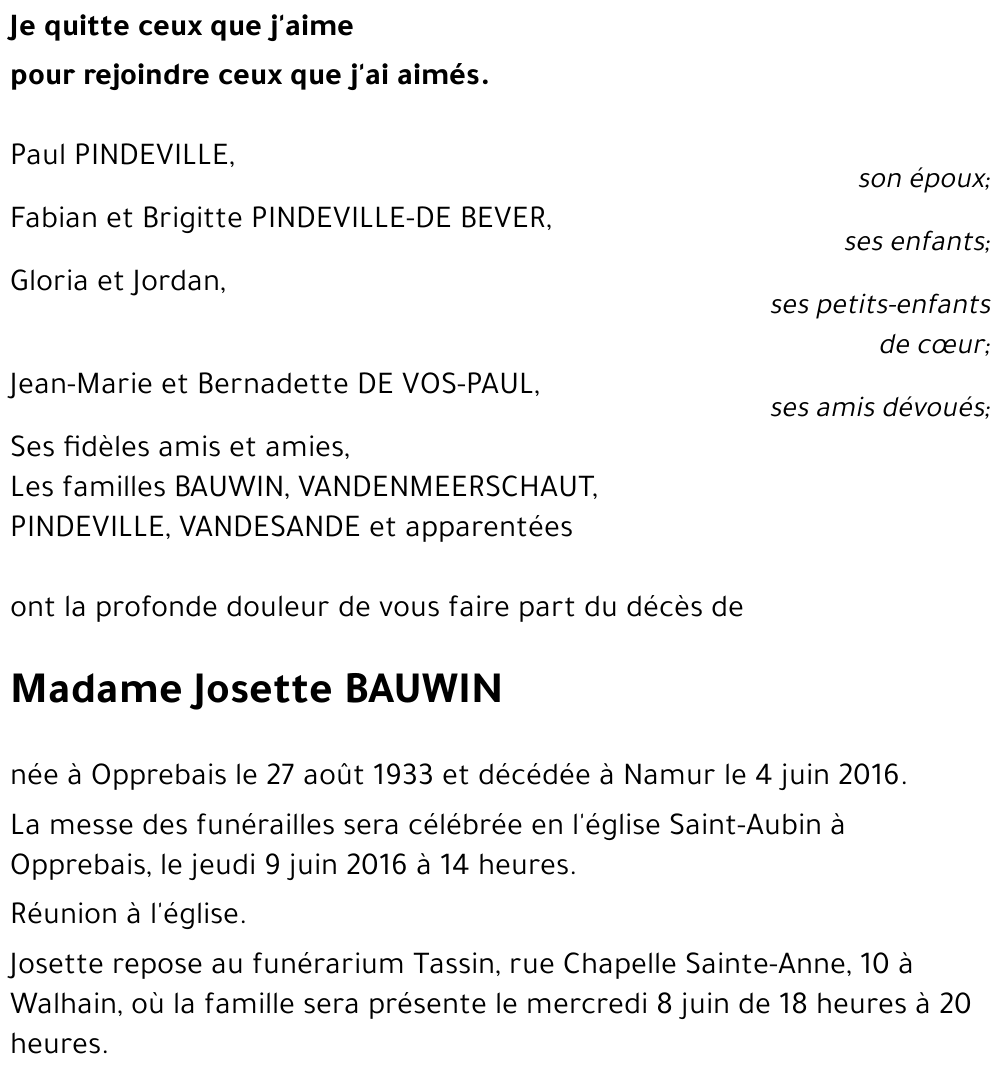 Josette BAUWIN
