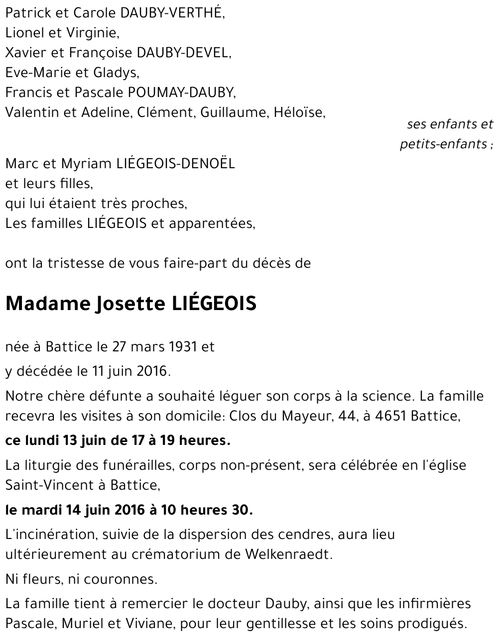 Josette LIEGEOIS