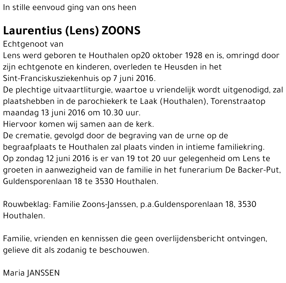 Laurentius ZOONS