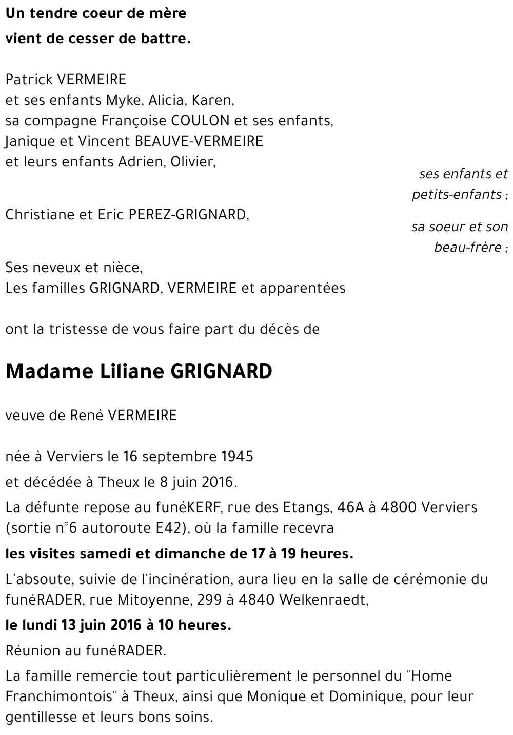 Liliane GRIGNARD