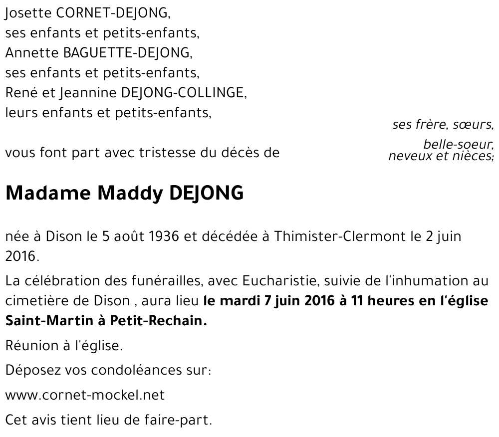 Maddy DEJONG