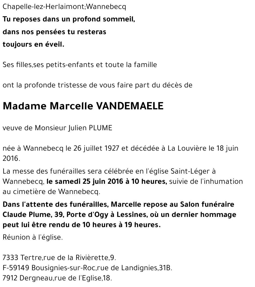 Marcelle VANDEMAELE