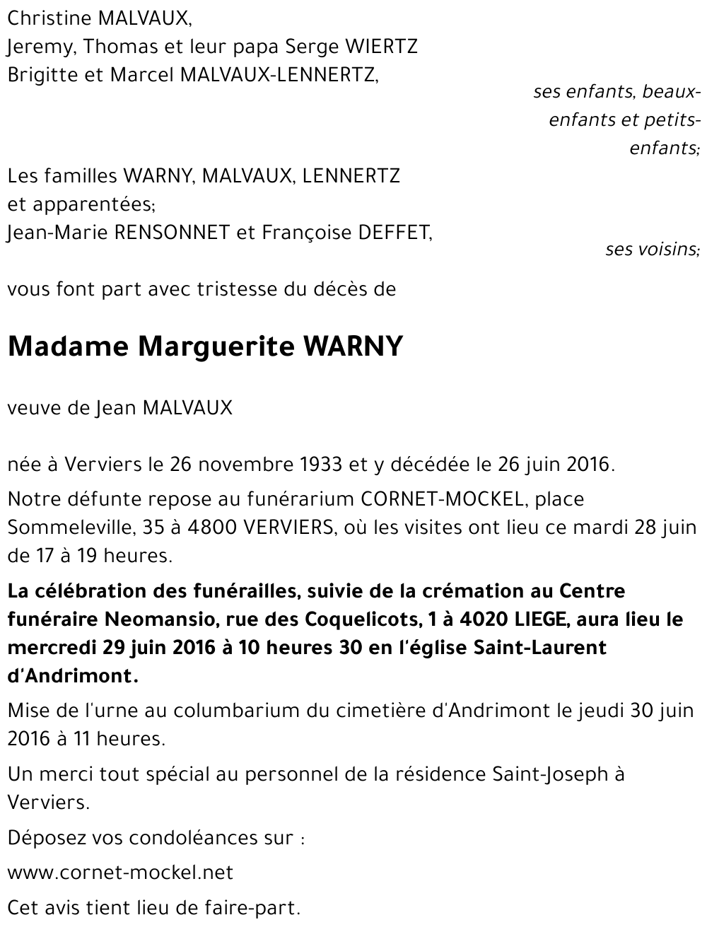 Marguerite WARNY