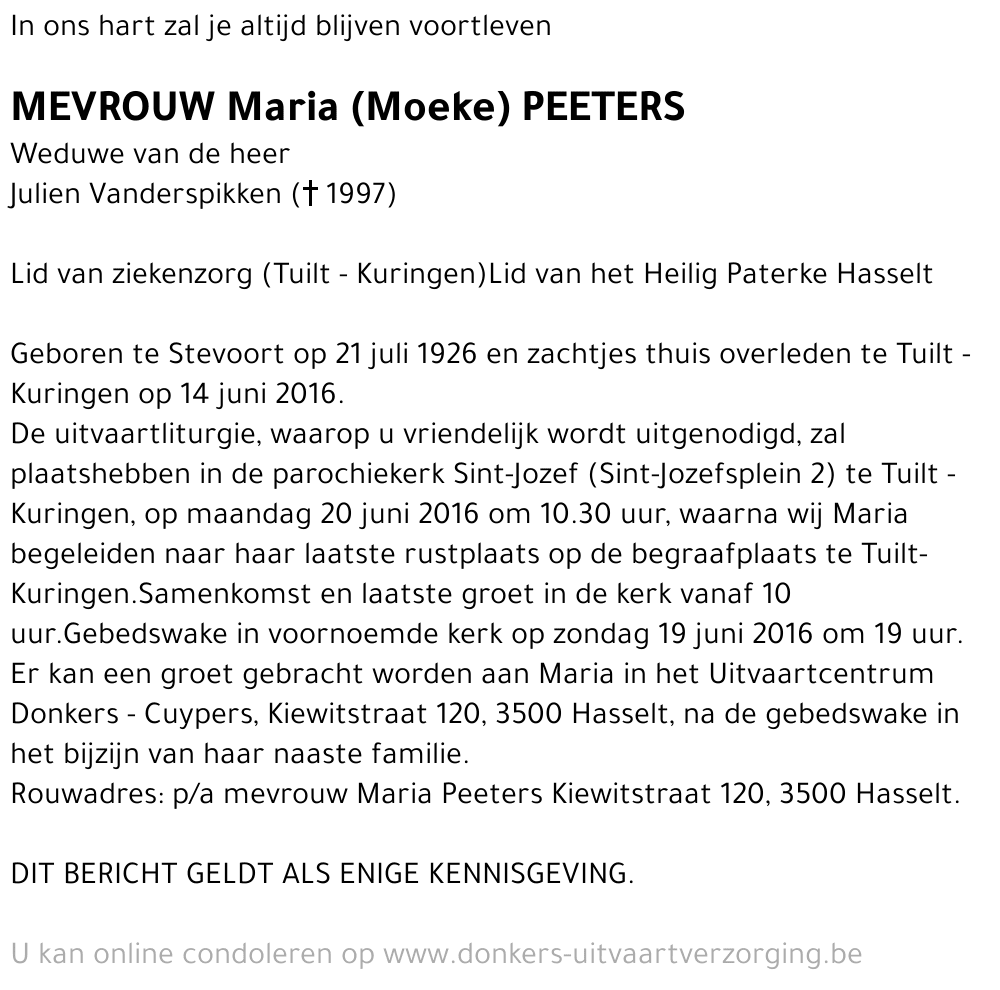 Maria (Moeke) Peeters