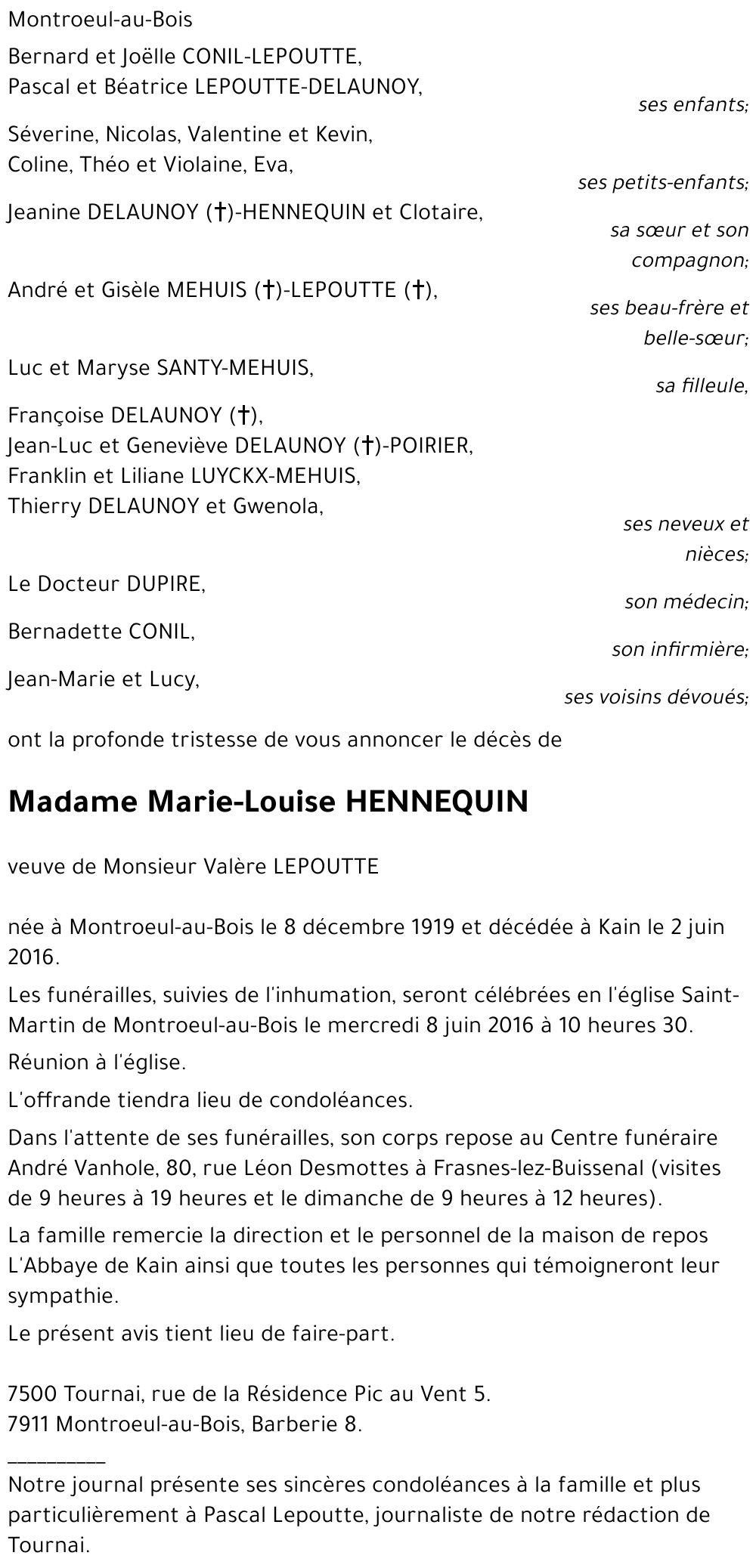 Marie-Louise HENNEQUIN