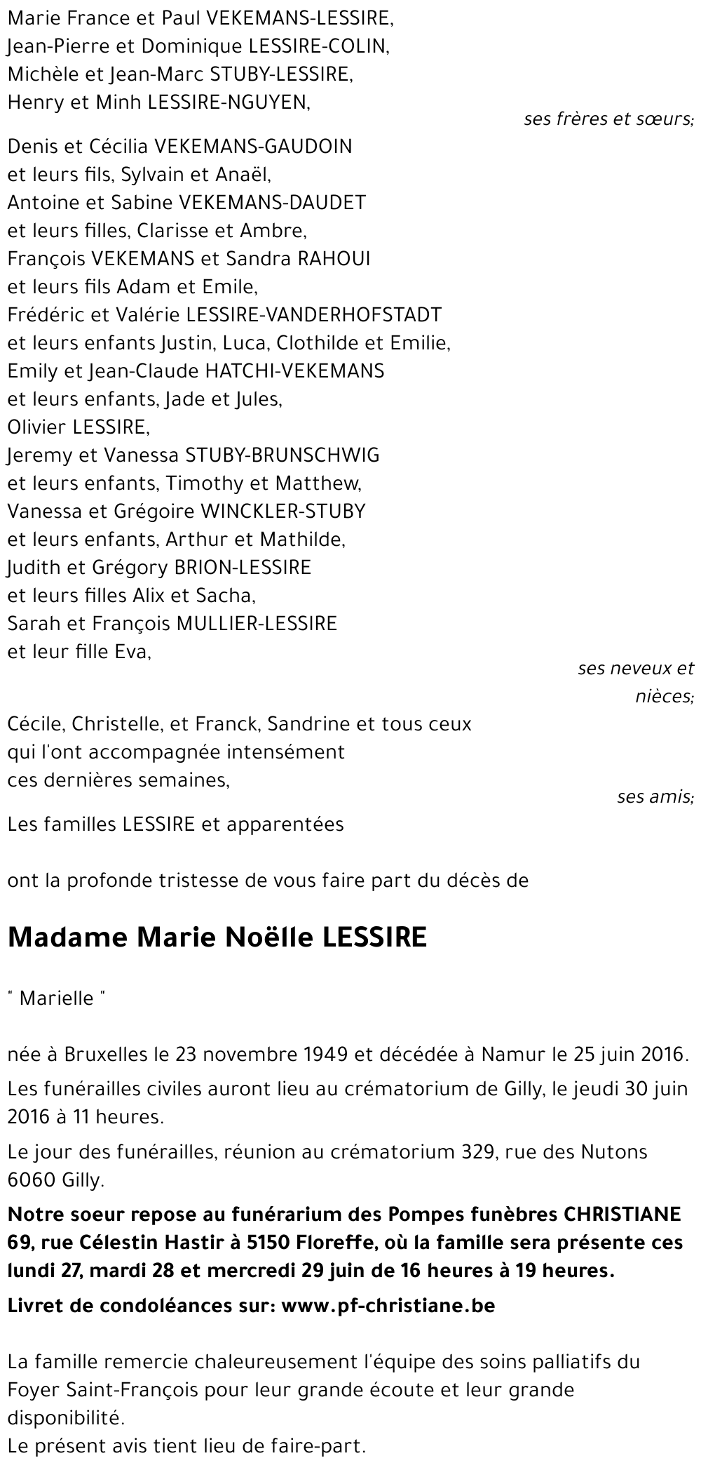 Marie Noëlle LESSIRE