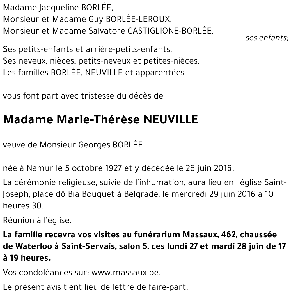 Marie-Thérèse NEUVILLE