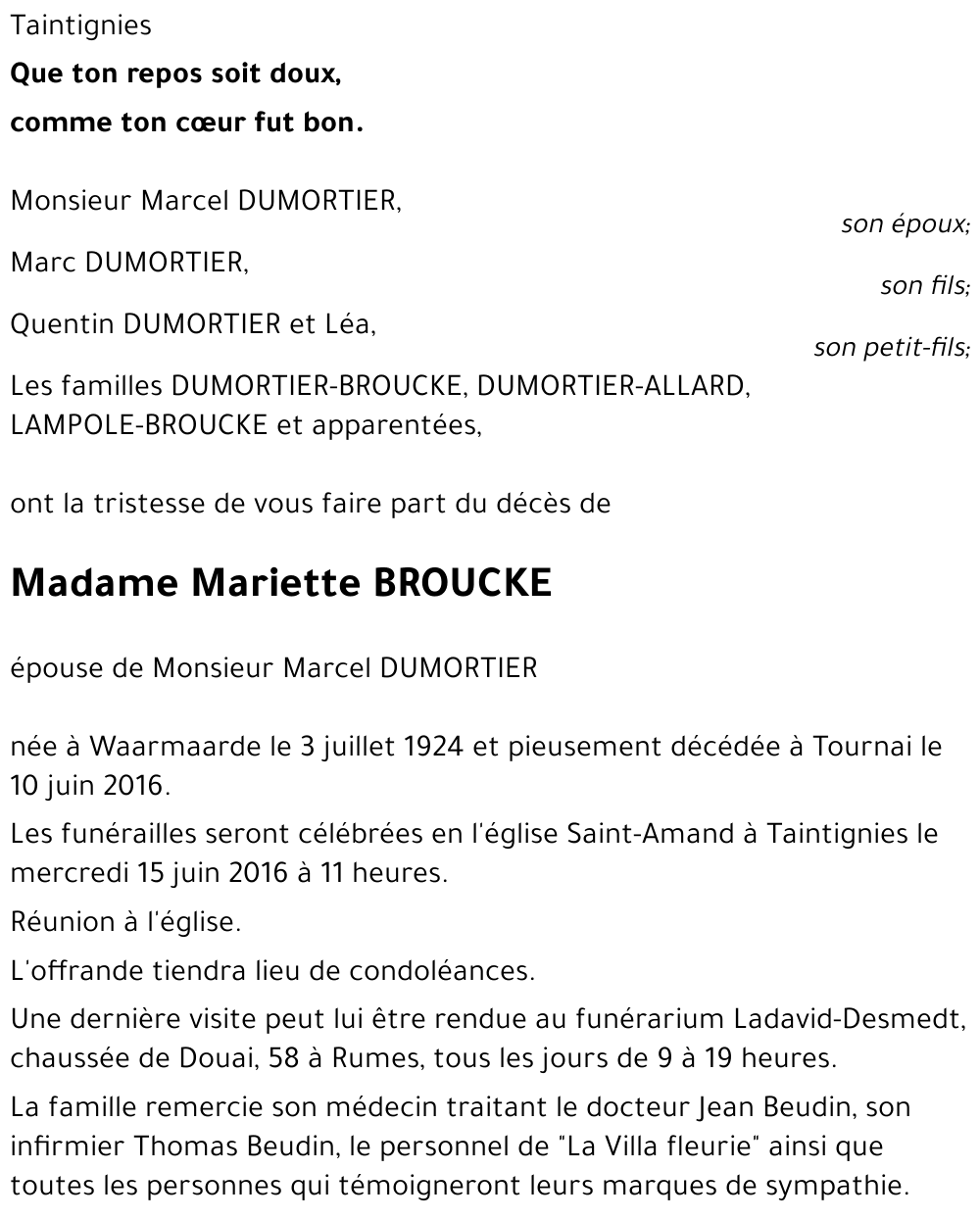 Mariette BROUCKE