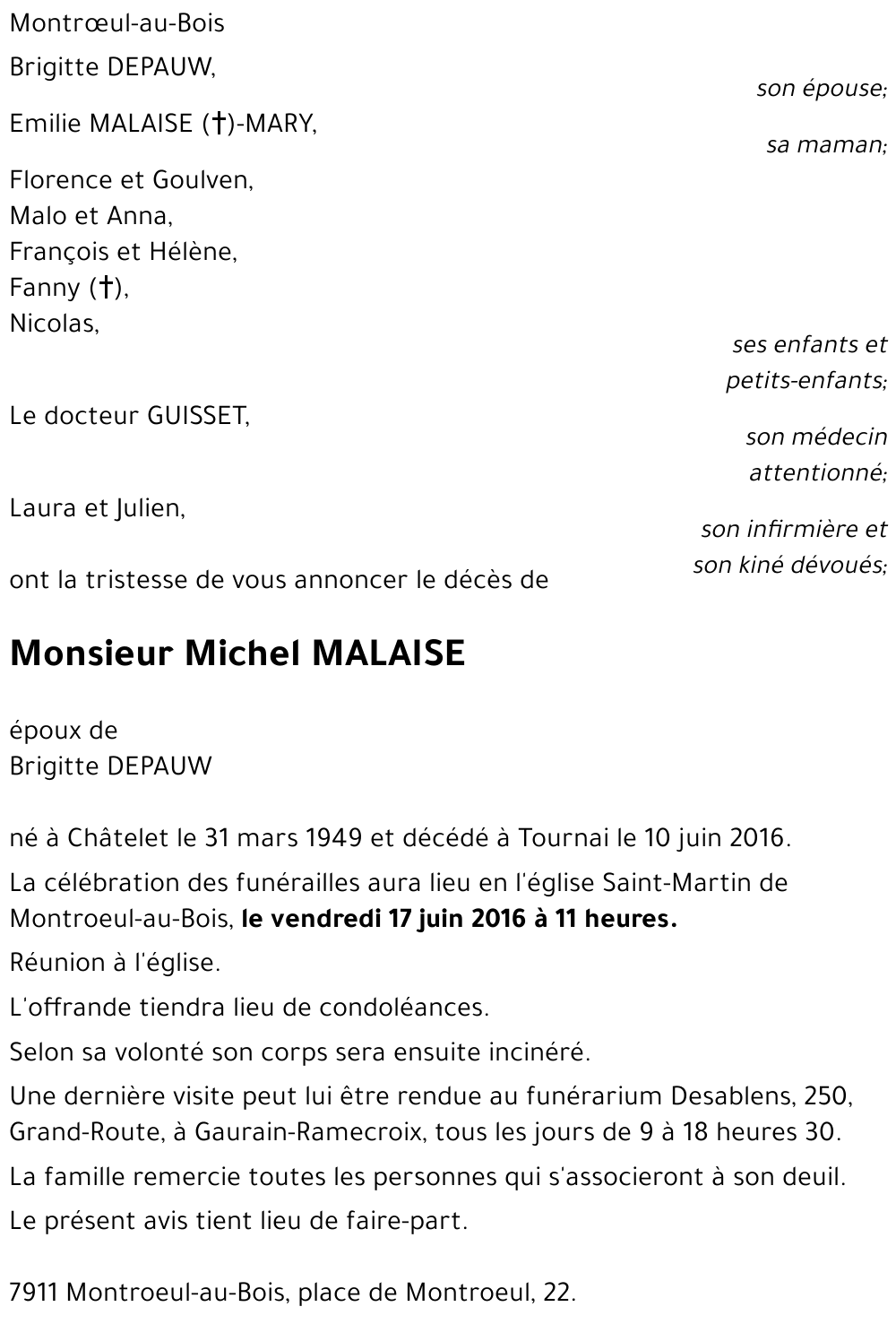 Michel MALAISE