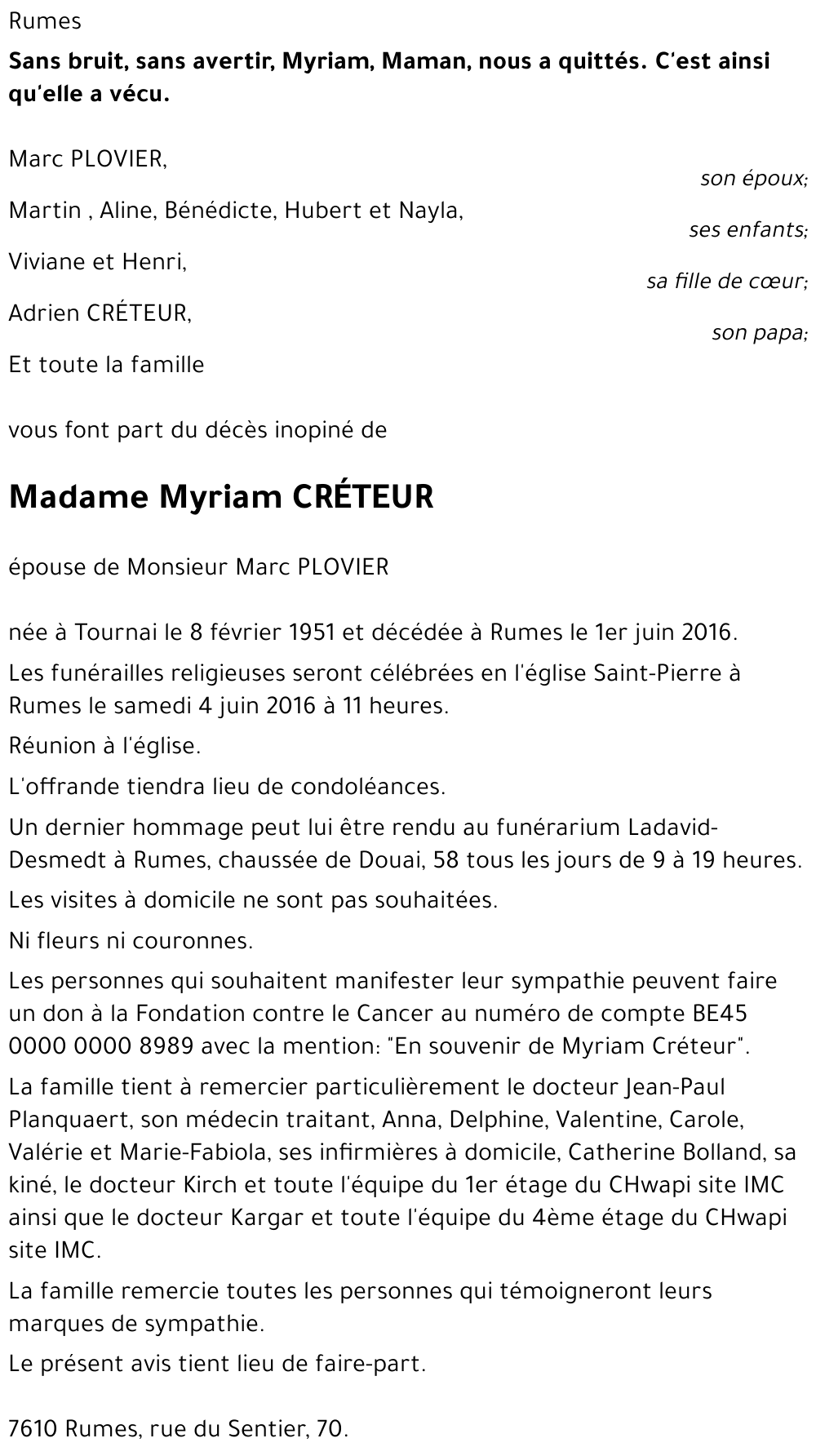 Myriam CRÉTEUR
