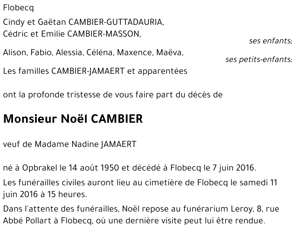 Noël CAMBIER