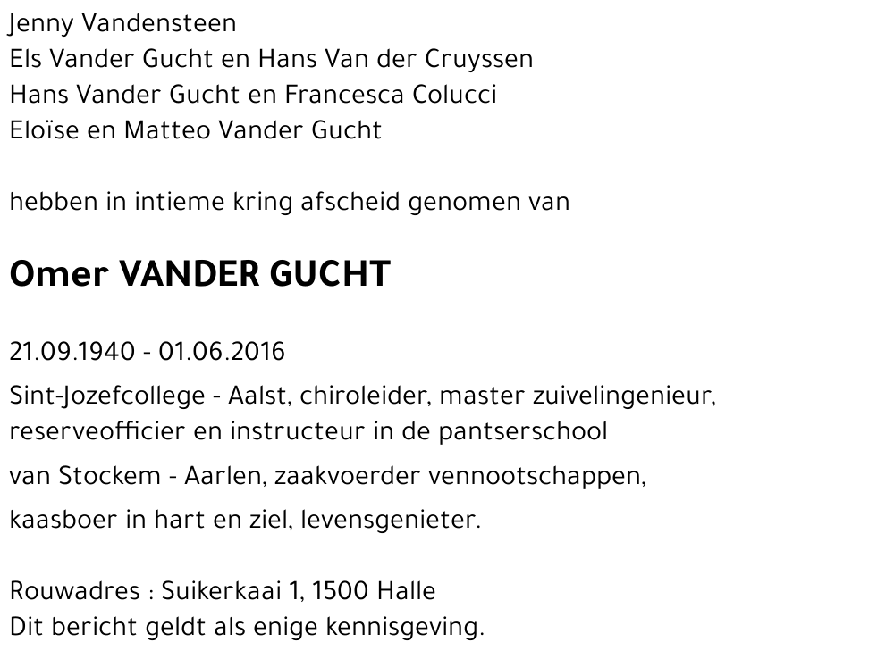 Omer VANDER GUCHT