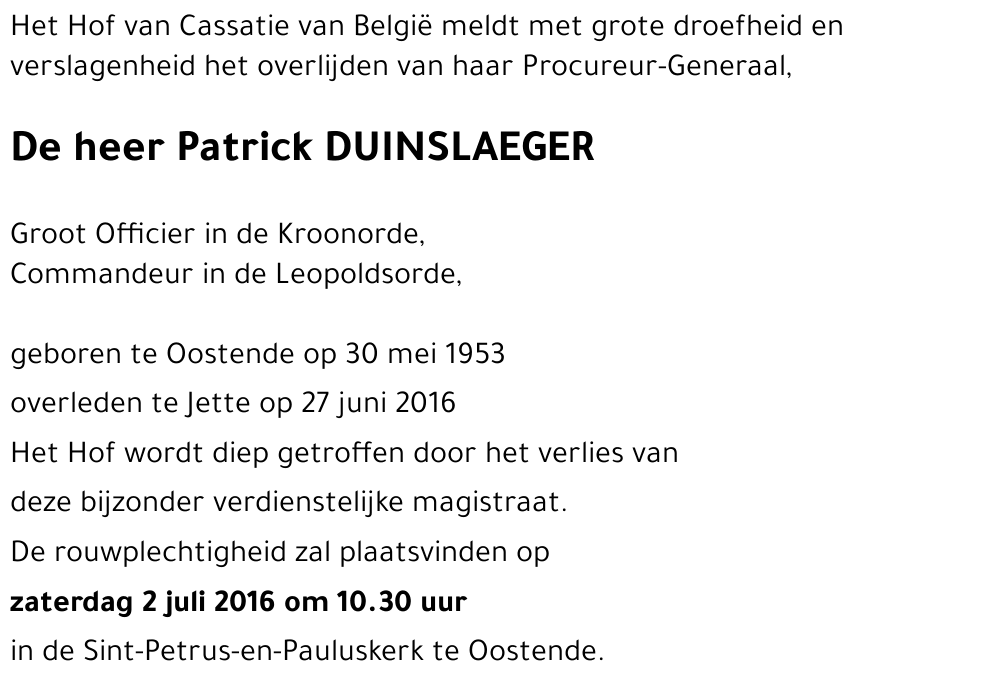 Patrick DUINSLAEGER